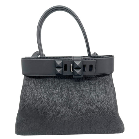 HERMES Medor Clous Togo Swift Leather Crossbody Bag Black
