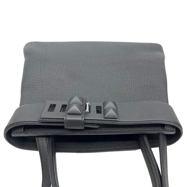 HERMES Medor Clous Togo Swift Leather Crossbody Bag Black