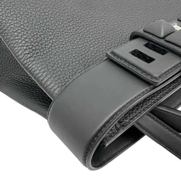 HERMES Medor Clous Togo Swift Leather Crossbody Bag Black