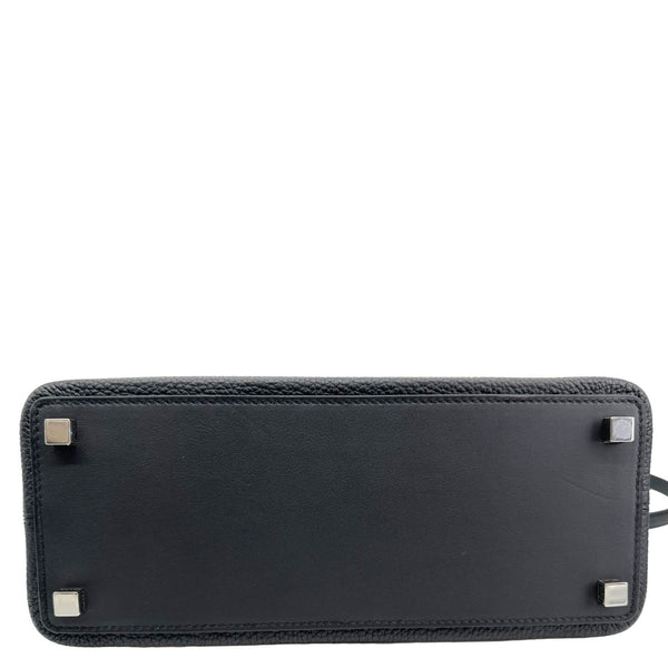 HERMES Medor Clous Togo Swift Leather Crossbody Bag Black