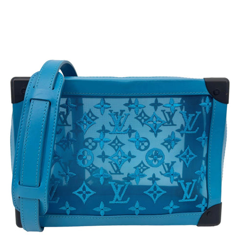 LOUIS VUITTON Soft Trunk Monogram Mesh Crossbody Bag Turquoise