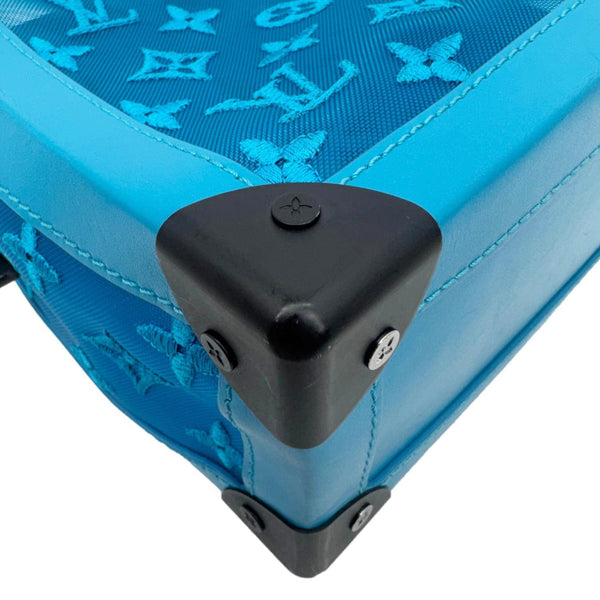 LOUIS VUITTON Soft Trunk Monogram Mesh Crossbody Bag Turquoise