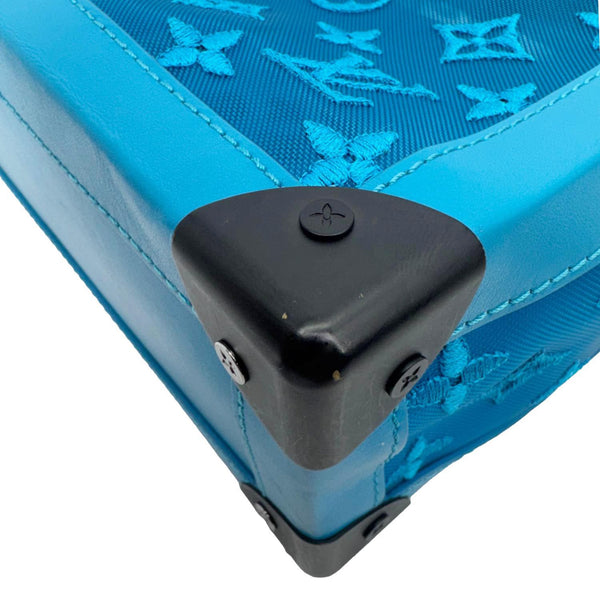 LOUIS VUITTON Soft Trunk Monogram Mesh Crossbody Bag Turquoise