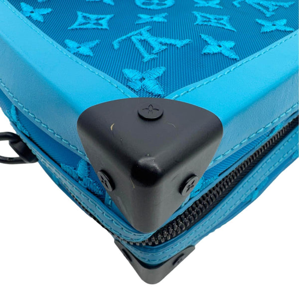 LOUIS VUITTON Soft Trunk Monogram Mesh Crossbody Bag Turquoise