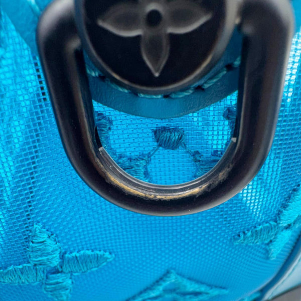 LOUIS VUITTON Soft Trunk Monogram Mesh Crossbody Bag Turquoise