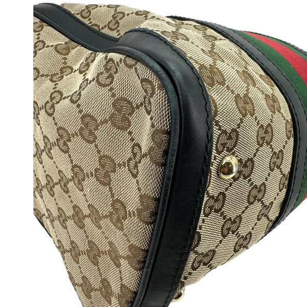 GUCCI Vintage Web Original GG Boston Satchel Bag Beige 247205