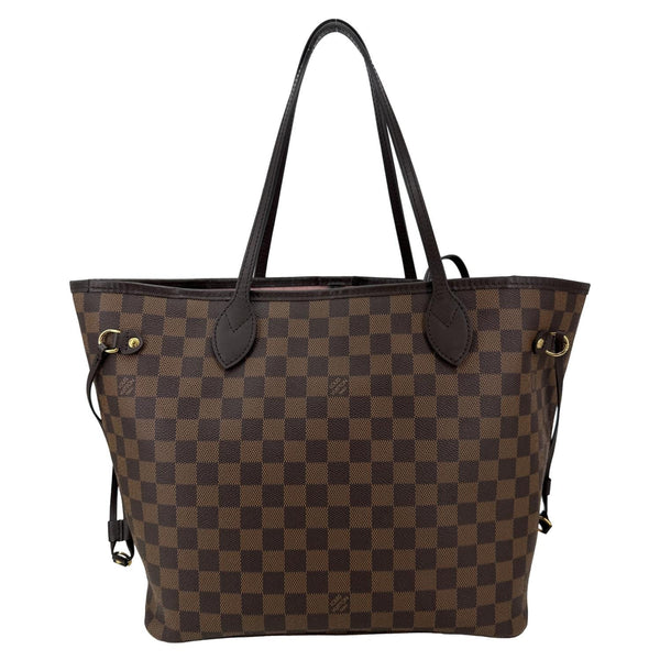 LOUIS VUITTON Neverfull MM Damier Ebene Tote Bag Brown