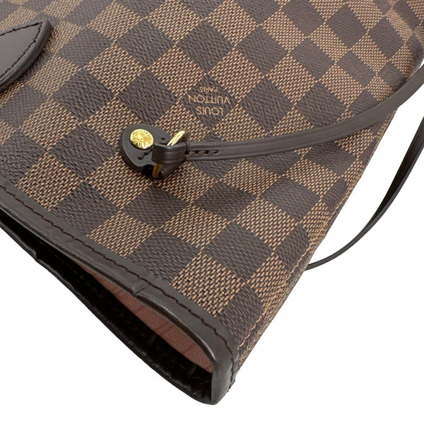 LOUIS VUITTON Neverfull MM Damier Ebene Tote Bag Brown