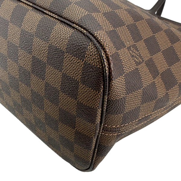 LOUIS VUITTON Neverfull MM Damier Ebene Tote Bag Brown