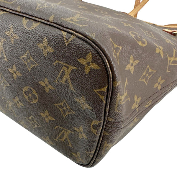 LOUIS VUITTON Neverfull MM Monogram Canvas Tote Bag Brown