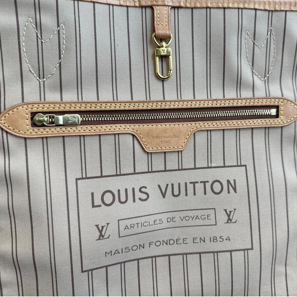 LOUIS VUITTON Neverfull MM Monogram Canvas Tote Bag Brown