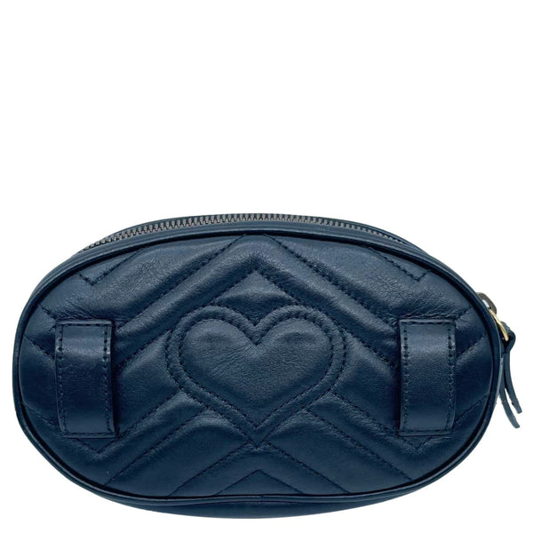 GUCCI GG Marmont Matelasse Leather Belt Bag Black 476434