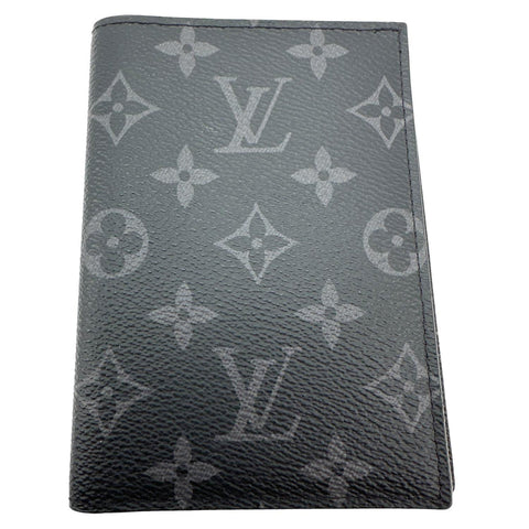 LOUIS VUITTON Monogram Eclipse Canvas Passport Cover Black