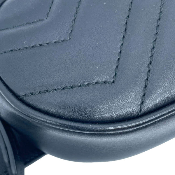 GUCCI GG Marmont Matelasse Leather Belt Bag Black 476434