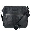 GUCCI GG Signature Leather Messenger Bag Black 406410