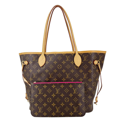 LOUIS VUITTON Neverfull MM Monogram Canvas Tote Bag Brown