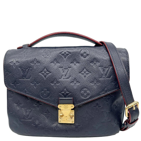 LOUIS VUITTON Metis Pochette Empreinte Leather Crossbody Bag Navy Blue