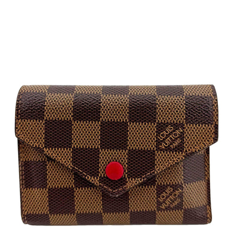 LOUIS VUITTON Victorine Damier Ebene Wallet Brown