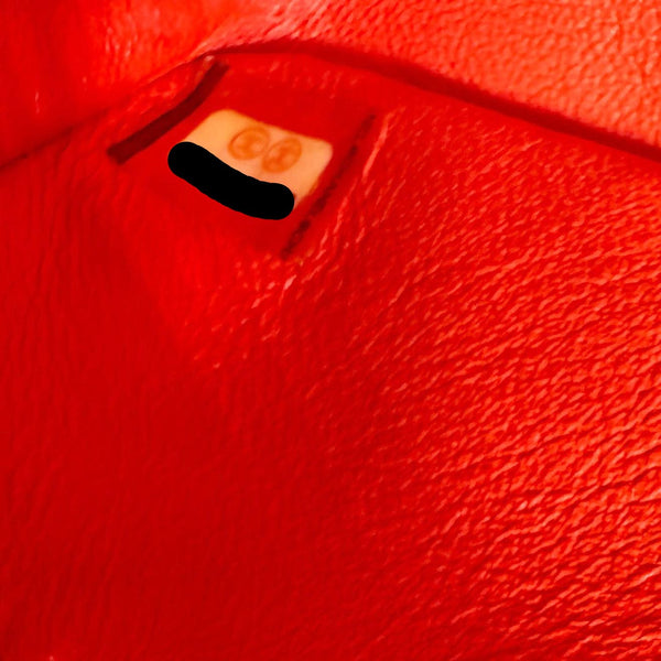 CHANEL Classic Double Flap Medium Chevron Leather Shoulder Bag Orange