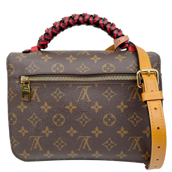 LOUIS VUITTON Metis Pochette Braided Handle Monogram Canvas Crossbody Bag Brown