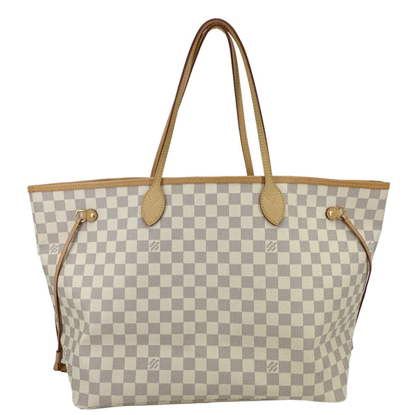 LOUIS VUITTON Neverfull GM Damier Azur Tote Shoulder Bag Rose Ballerine