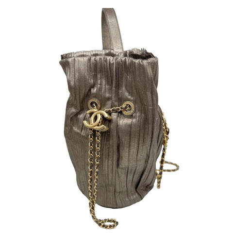 CHANEL Coco Pleats Leather Backpack Copper