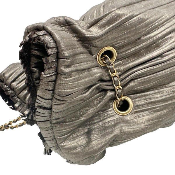 CHANEL Coco Pleats Leather Backpack Copper