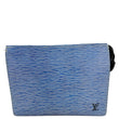 LOUIS VUITTON Toilette Poche Epi Leather Pouch Blue