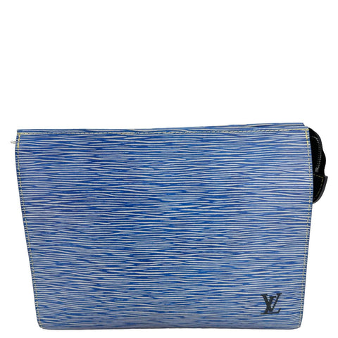 LOUIS VUITTON Toilette Poche Epi Leather Pouch Blue