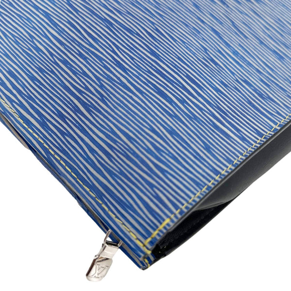 LOUIS VUITTON Toilette Poche Epi Leather Pouch Blue