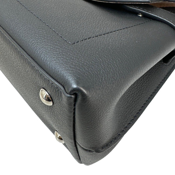 LOUIS VUITTON Lockme Ever BB pebbled Leather Shoulder Bag Black