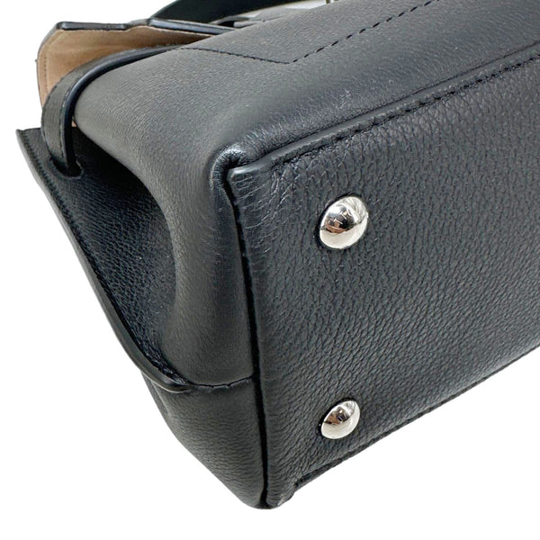 LOUIS VUITTON Lockme Ever BB pebbled Leather Shoulder Bag Black