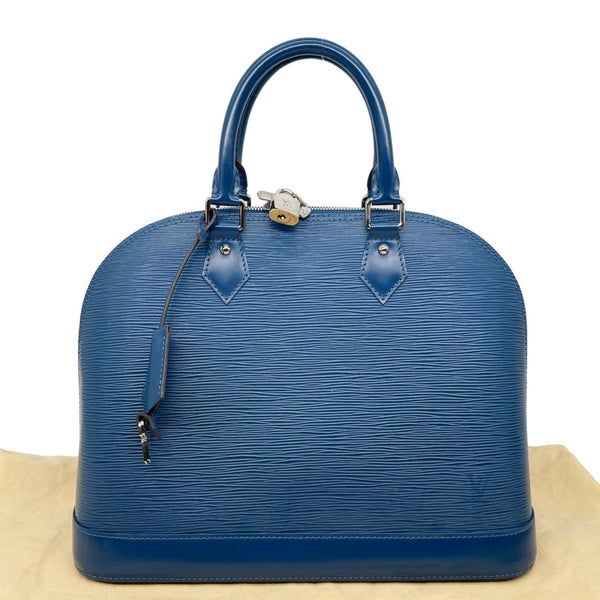 LOUIS VUITTON Alma  PM Epi Leather Satchel Crossbody Bag Blue