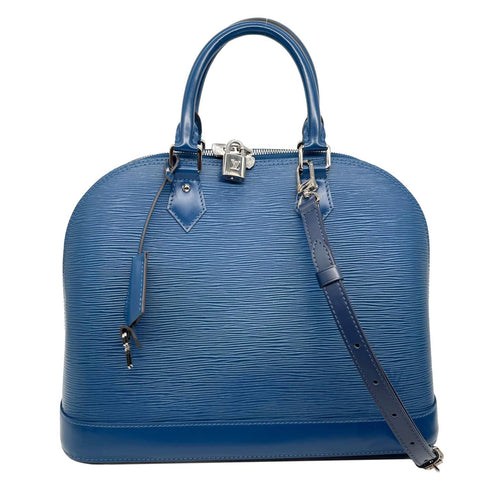 LOUIS VUITTON Alma  PM Epi Leather Satchel Crossbody Bag Blue