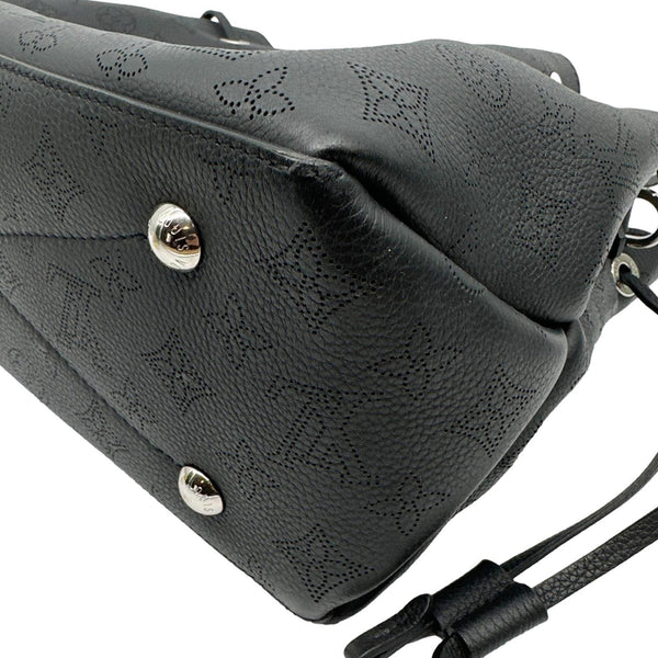 LOUIS VUITTON Bella Mahina Perforated Calf Leather Tote Shoulder Bag Black