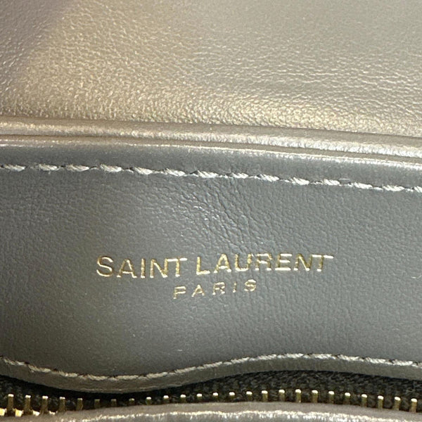 YVES SAINT LAURENT Loulou Toy Quilted Leather Crossbody Bag Grey