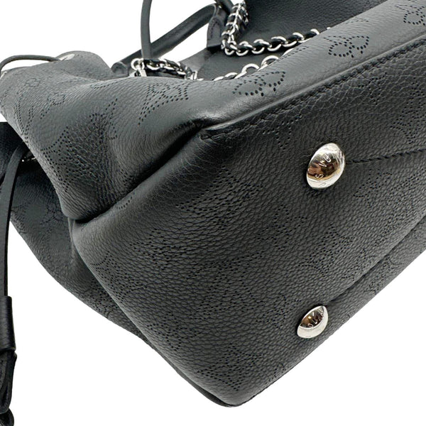 LOUIS VUITTON Bella Mahina Perforated Calf Leather Tote Shoulder Bag Black