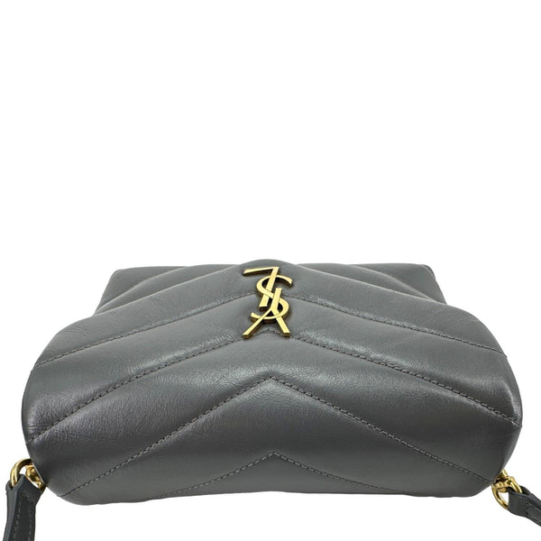 YVES SAINT LAURENT Loulou Toy Quilted Leather Crossbody Bag Grey
