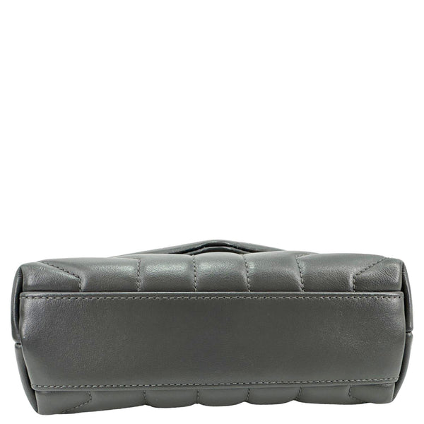 YVES SAINT LAURENT Loulou Toy Quilted Leather Crossbody Bag Grey