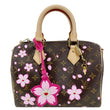 LOUIS VUITTON x TM Speedy 25 Bandouliere Blossom Monogram Canvas Shoulder Bag Cherry