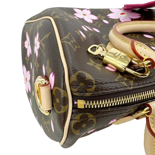 LOUIS VUITTON x TM Speedy 25 Bandouliere Blossom Monogram Canvas Shoulder Bag Cherry