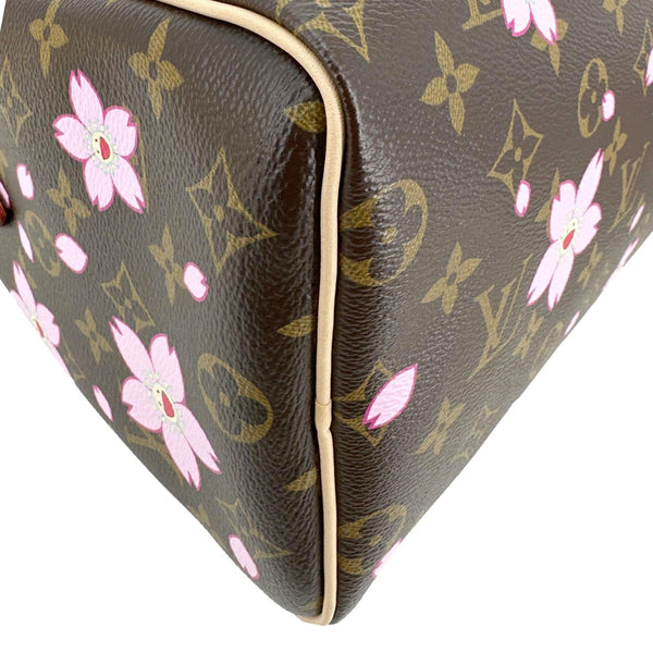 LOUIS VUITTON x TM Speedy 25 Bandouliere Blossom Monogram Canvas Shoulder Bag Cherry