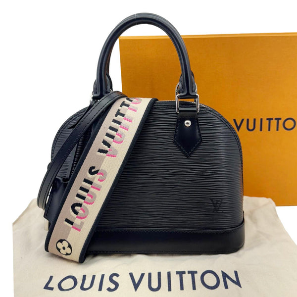 LOUIS VUITTON Alma BB Jacquard Epi Leather Crossbody Bag Black