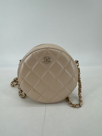 53764-SYB Chanel Iridescent Pearl Strap Round Bag