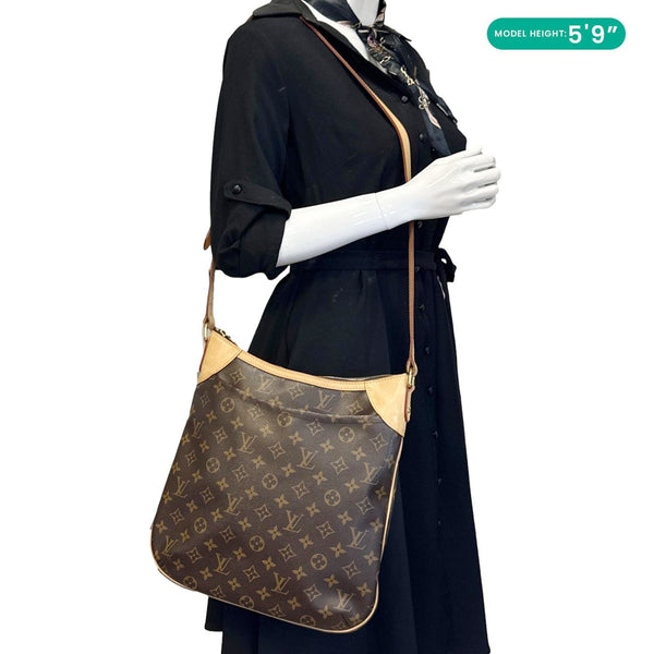 LOUIS VUITTON Odeon MM Monogram Canvas Shoulder Bag Brown
