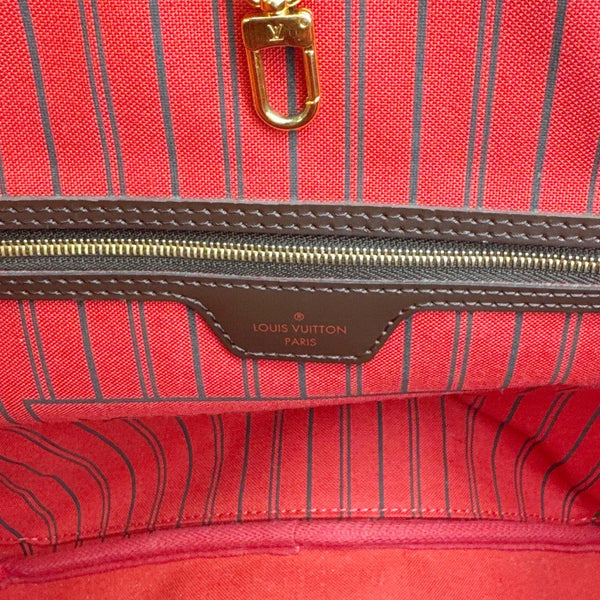 LOUIS VUITTON Neverfull MM Damier Ebene Shoulder Bag Brown
