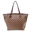 LOUIS VUITTON Neverfull MM Damier Ebene Shoulder Bag Brown