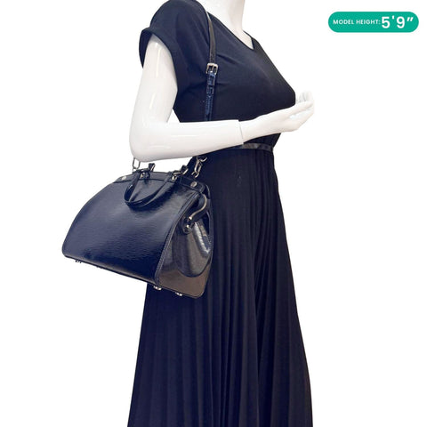 LOUIS VUITTON Brea MM Electric Epi Leather Shoulder Bag Black