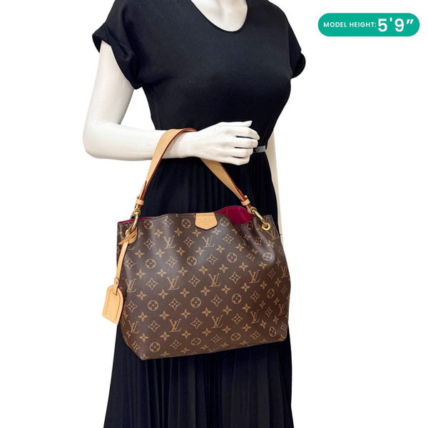 LOUIS VUITTON Graceful PM Monogram Canvas Hobo Shoulder Bag Brown