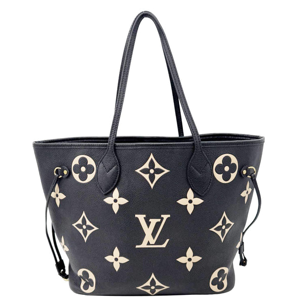LOUIS VUITTON Neverfull MM Monogram Empreinte Leather Shoulder Bag Bicolor